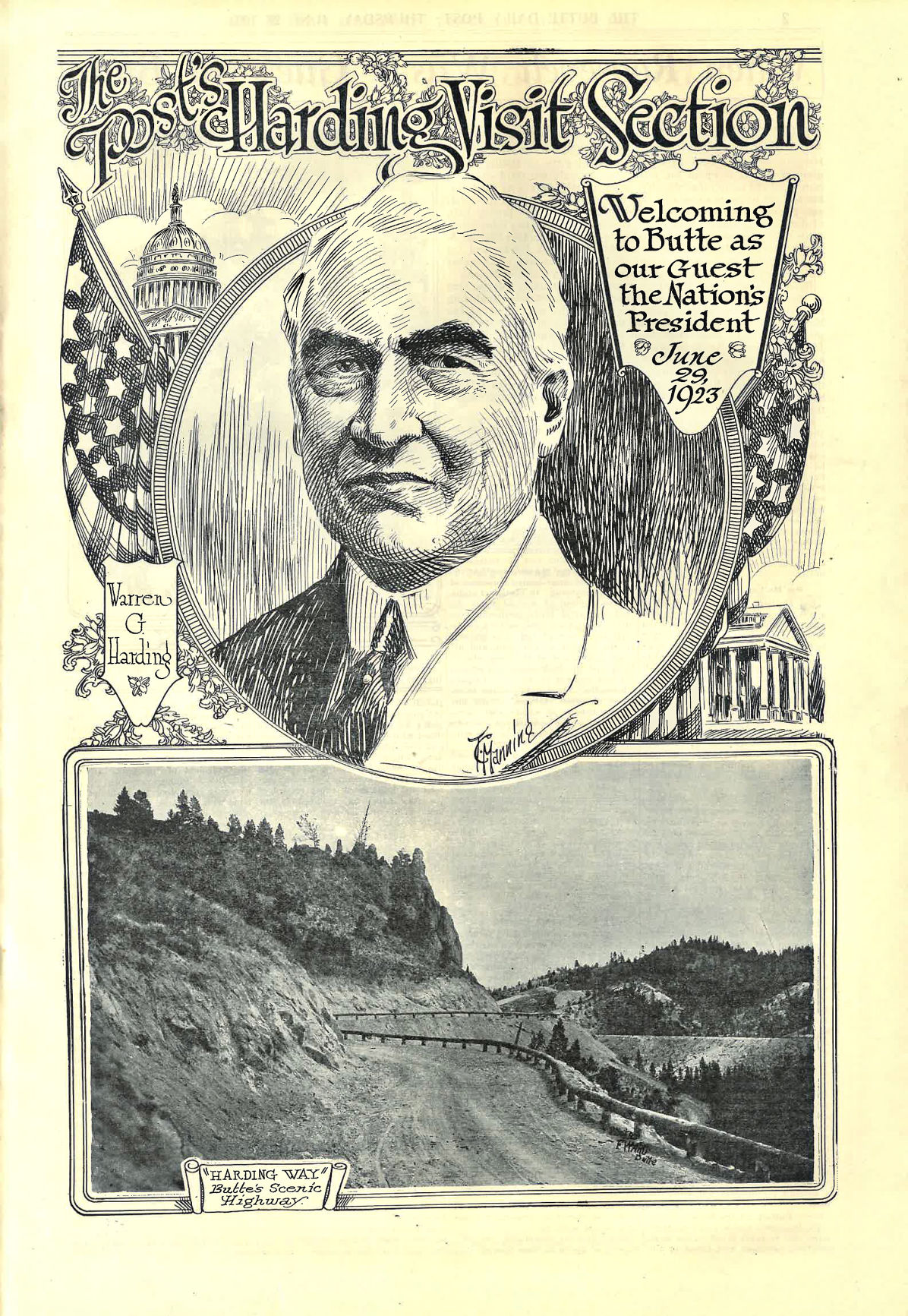 Cover of the Butte Daily Post for June 28th, 1923.